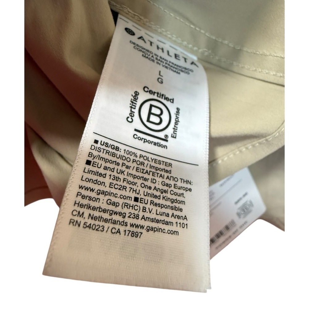 Athleta Midday Cropped Poplin Shirt NWT Size L Ecru Tan UPF 40+ NWT - Picture 8 of 10